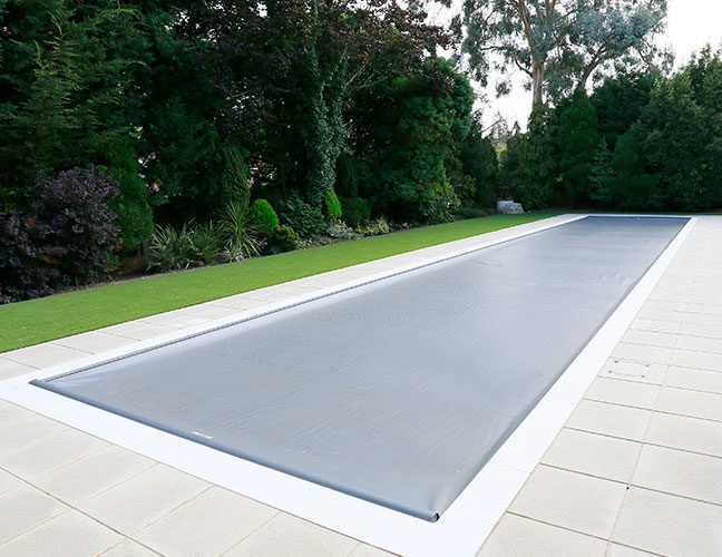 Falcon Pools outdoor pool covered with Coverstar cover