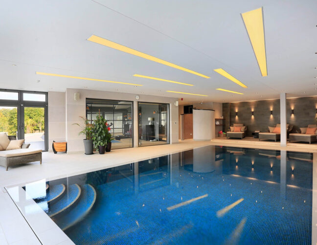 Indoor luxury Falcon Pool in a spa setting